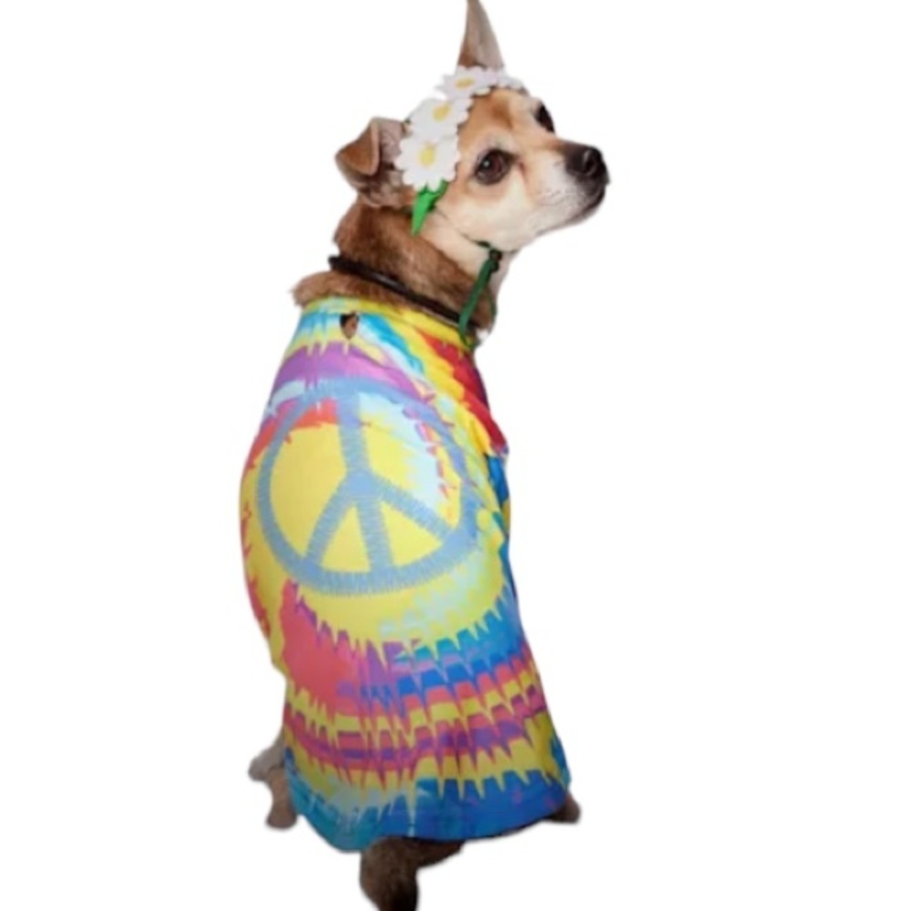 NWT 70’s hippie tie-dye dog cat Halloween costume S